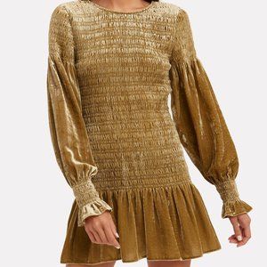 Gold Smocked Dress